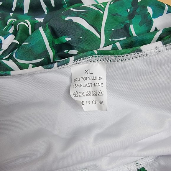 Women Green V Neck One Piece Tummy Control Ruched Swimwear size X-Large NEW - Picture 8 of 11